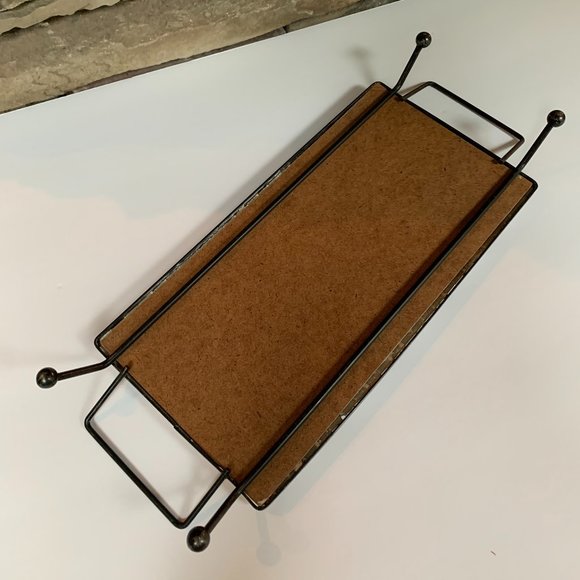VTG Mosaic Tile Trivet Tray Ceramic Tan Brown MCM Mid-century Modern Serving - Picture 8 of 8